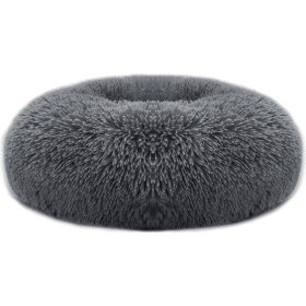 Pet Dog Bed Soft Warm Fleece Puppy Cat Bed Dog Cozy Nest Sofa Bed Cushion For S/M Dog (Option: DGray_M)