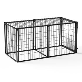 Dog Crate 63" Dog Kennel for Small Medium Dogs, Puppy Dog Playpen with Top, Pet Cage, Indoor, Black.63"L x 29.9"W x 31.9"H. (Color: as Pic)