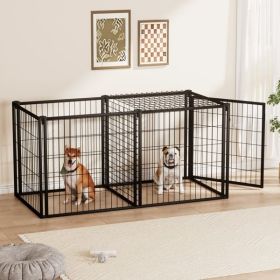Dog Crate 63" Dog Kennel for Small Medium Dogs, Puppy Dog Playpen with Top, Pet Cage, Indoor, Black.63"L x 29.9"W x 31.9"H. (Color: as picture)